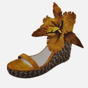 Cecelia New York Lilly Tan Suede Wedge Sandal Size 7.5